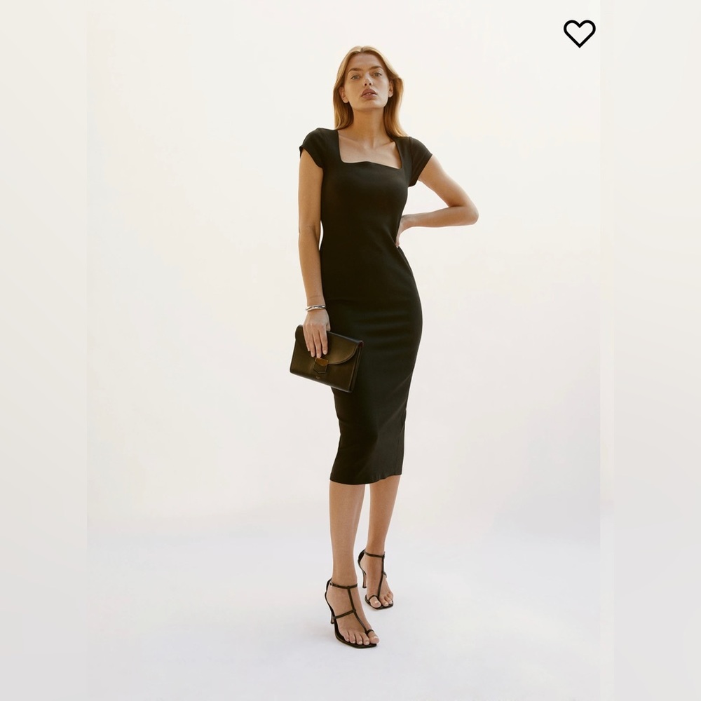 Reformation Black Midi Dress